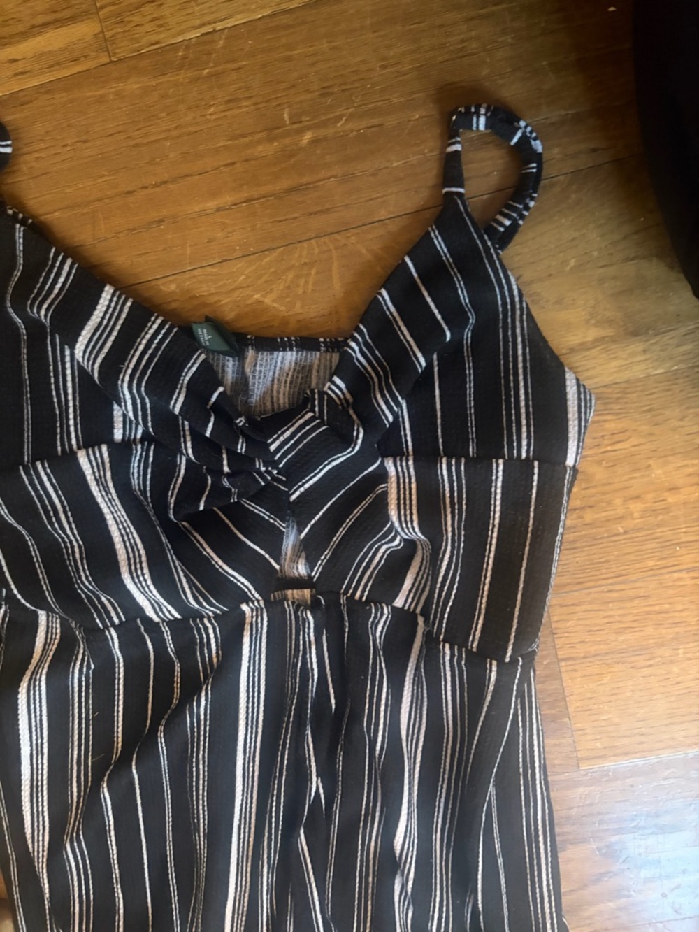 Black and White Striped Spaghetti Strap Dress